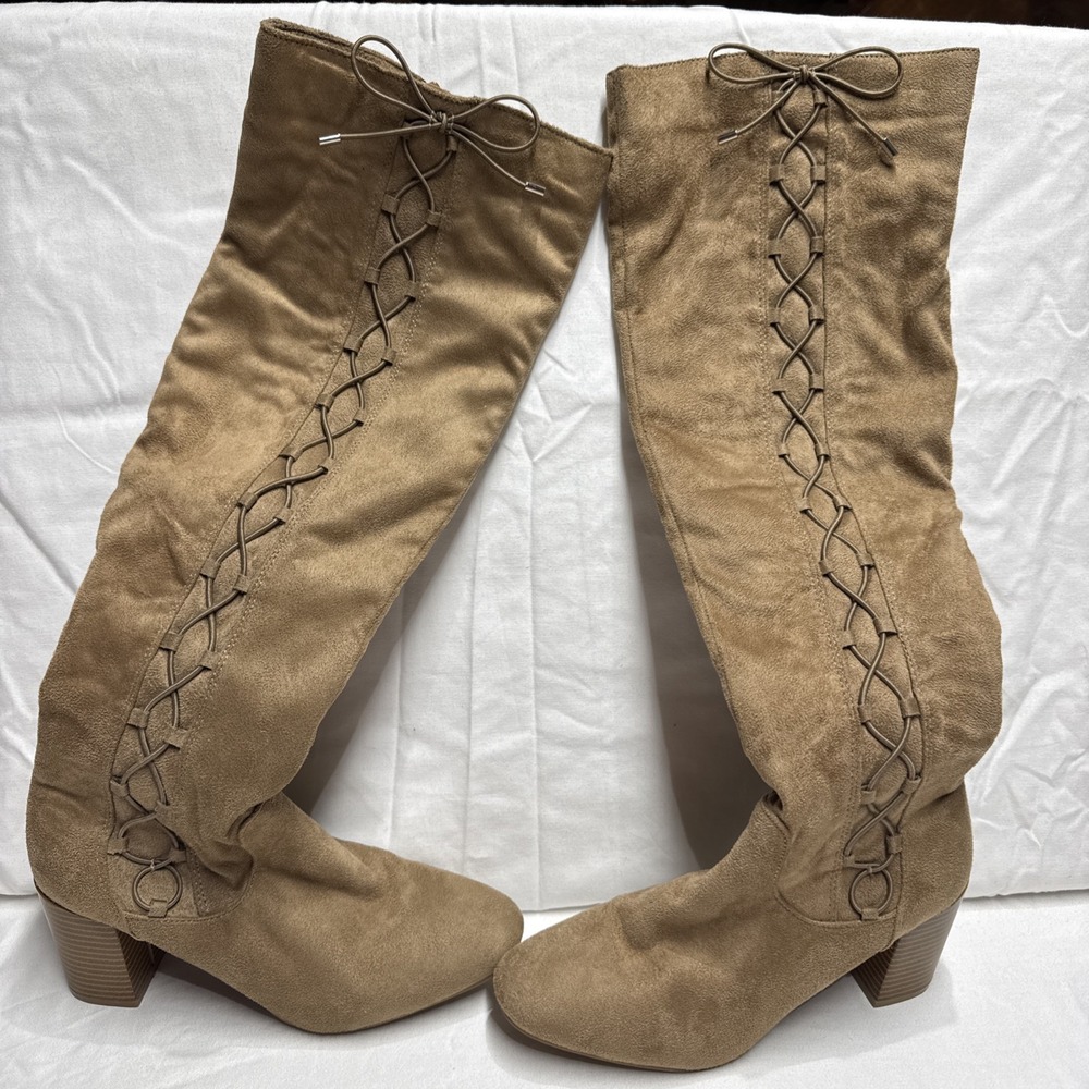 Sugar Macon 2 Women's Shoe Size 7M Brown Faux Suede Over-The-Knee Boots